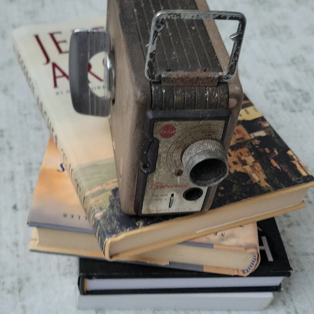Vintage Kodak Brownie Camera - Tan and Silver